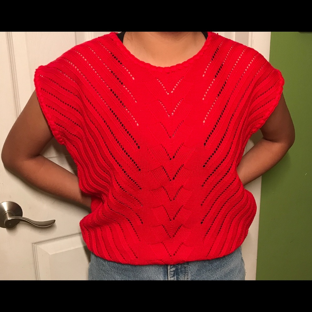 Kate Collins Vintage Knitted Red Sweater